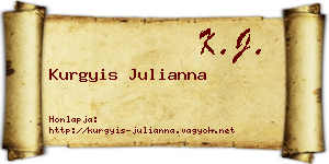 Kurgyis Julianna névjegykártya