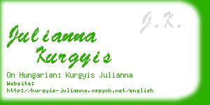 julianna kurgyis business card